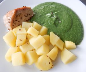 Špenát, maso, brambory