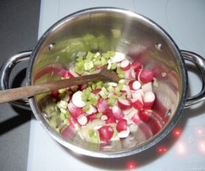 Ředkvičková polévka s rebarborou